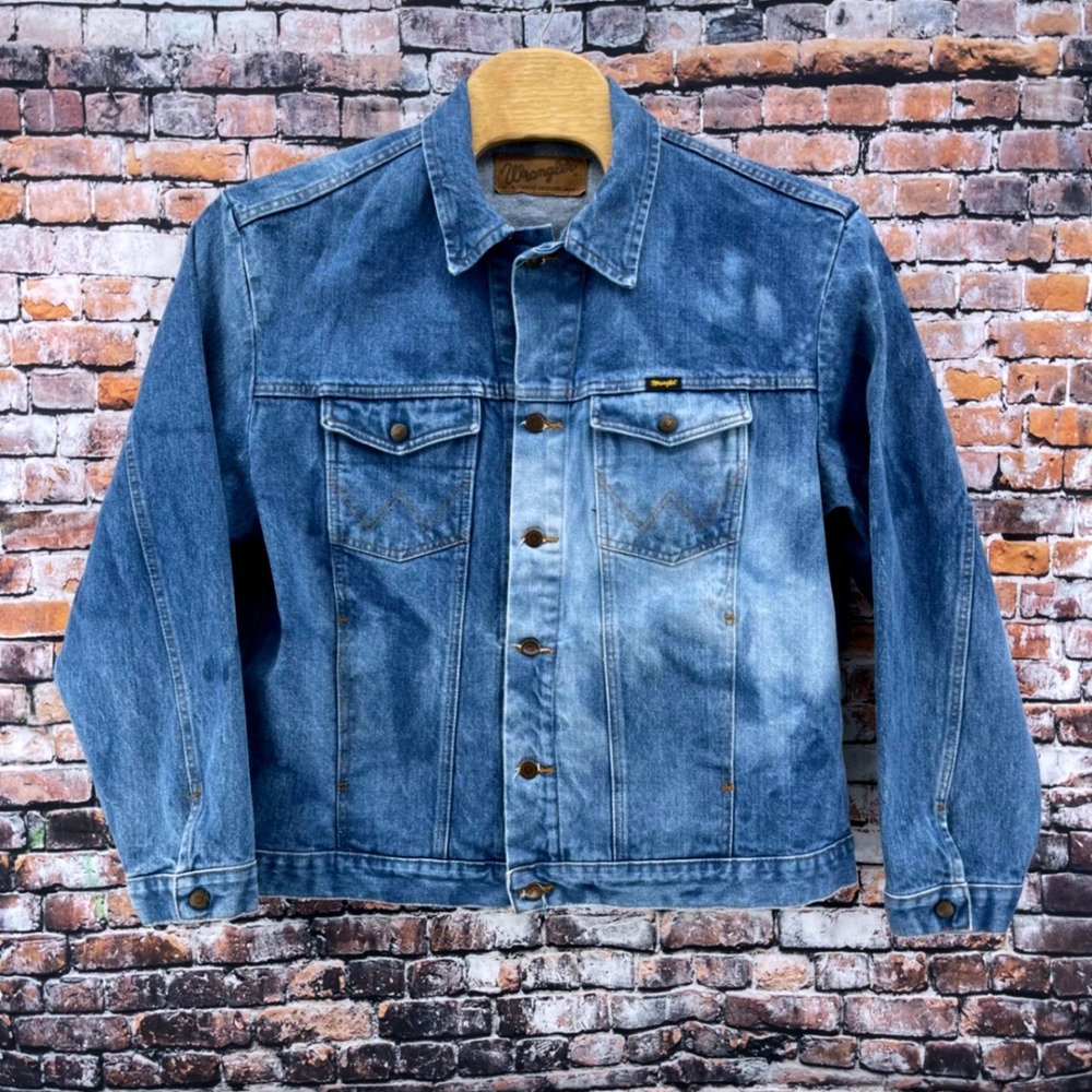 Wrangler Authentic Western Jacket Mens XXL Denim Trucker Blue Medium Wash M-159